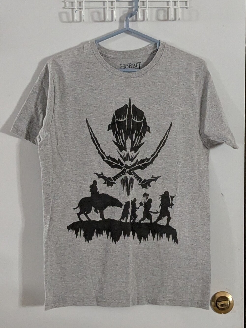 The Hobbit Graphic Tee - Grey with Black Silhouette